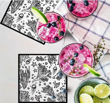 Coasters inspired by underwater life elements - TenStickers