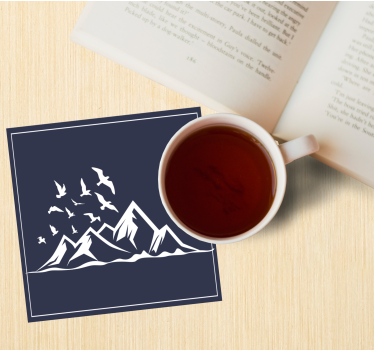 Coasters mountain landscape silhouette - TenStickers