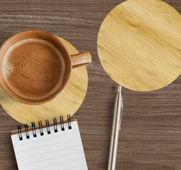 Coasters natural wood circular surface - TenStickers