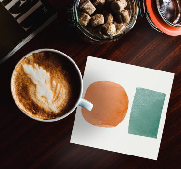 Coasters with abstract shape pairing - TenStickers