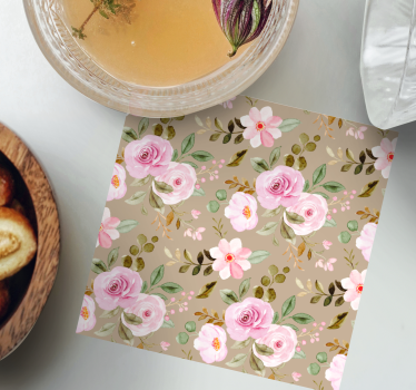 Coasters with botanical print design - TenStickers
