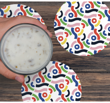 Coasters with colorful abstract designs - TenStickers