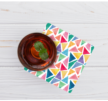 Coasters with colorful triangular pattern - TenStickers
