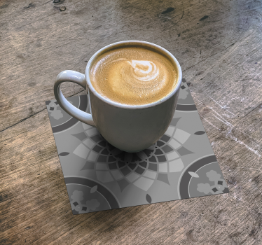 Coasters with detailed grey design - TenStickers