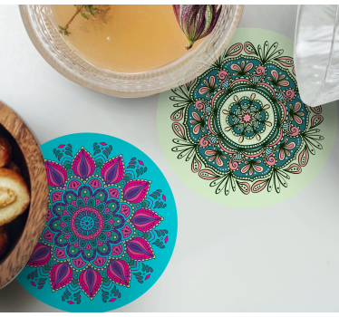 Coasters with detailed mandala designs - TenStickers