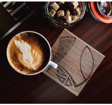 Coasters with detailed wood designs - TenStickers