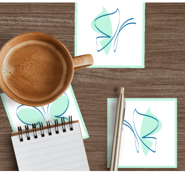 Coasters with elegant butterfly designs - TenStickers
