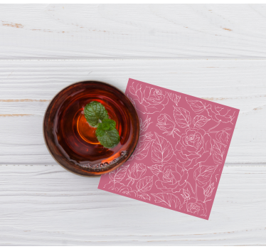 Coasters with elegant floral designs - TenStickers