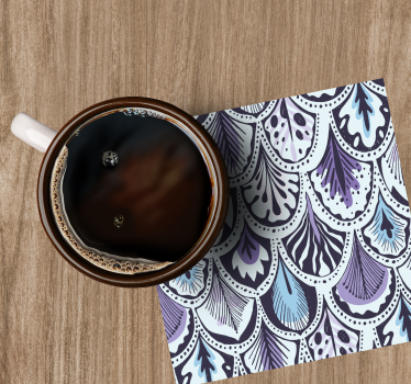 Coasters with elegant leaf motif design - TenStickers