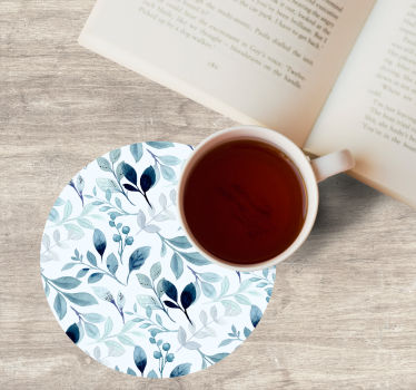 Coasters with floral leaf pattern design - TenStickers