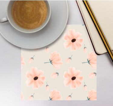Coasters with floral pattern and soft petals - TenStickers