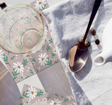 Coasters with floral pattern background - TenStickers