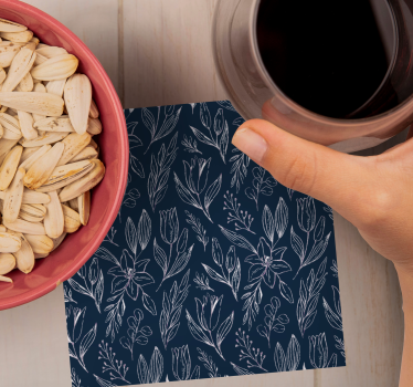 Coasters with floral pattern design - TenStickers
