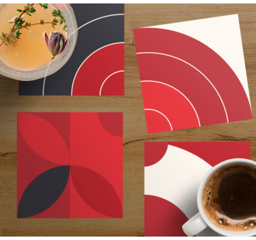 Coasters with geometric color patterns - TenStickers
