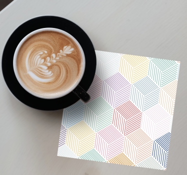 Coasters with geometric hexagonal design - TenStickers