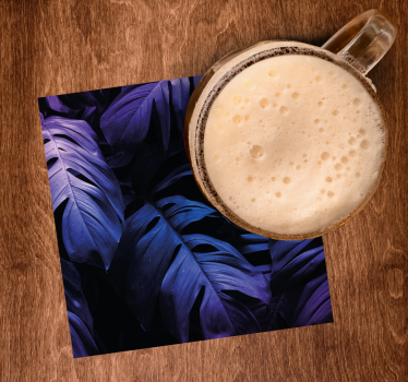 Coasters with green leaf patterns - TenStickers