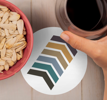 Coasters with layered chevron design - TenStickers