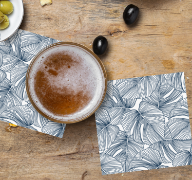 Coasters with leaf pattern design - TenStickers