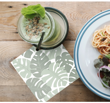 Coasters with leafy monstera patterns - TenStickers