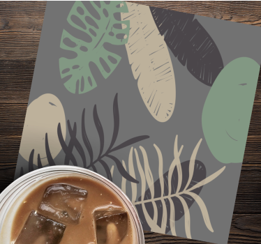 Coasters with leafy textured design - TenStickers