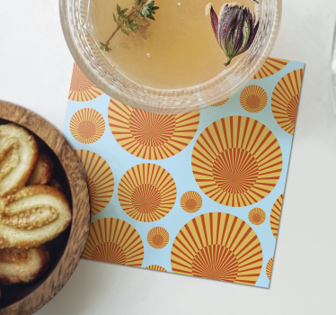 Coasters with radiant circular patterns - TenStickers