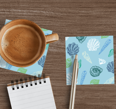 Coasters with seashell patterns motif - TenStickers