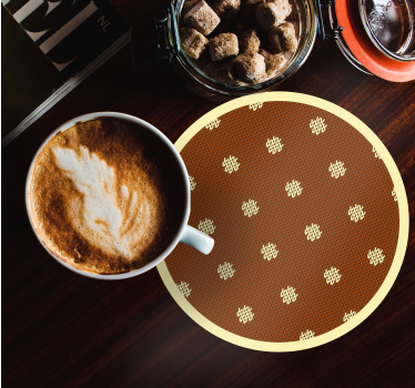 Coasters with textured brown polka dots - TenStickers