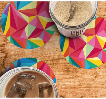 Coasters with vibrant geometric patterns - TenStickers