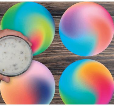 Coasters with vibrant swirling designs - TenStickers