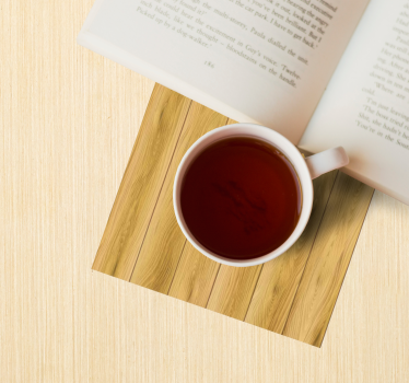 Coasters with wooden plank design - TenStickers