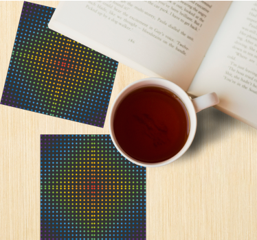 Colorful dotted pattern coasters - TenStickers