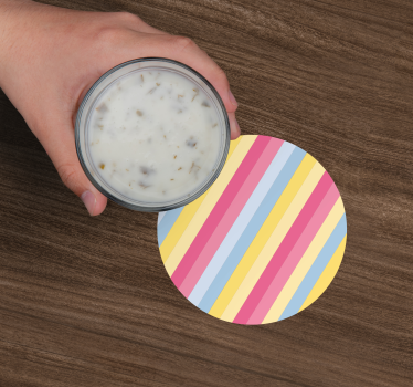 Colorful striped pattern coasters - TenStickers