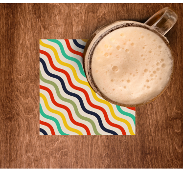 Colorful wavy pattern coasters - TenStickers