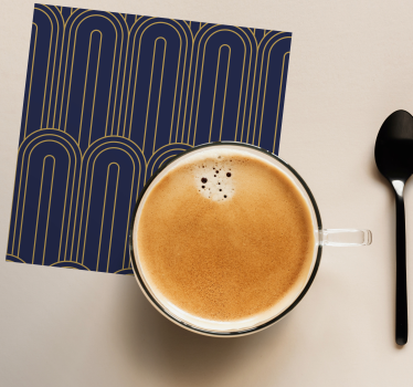 Curved lines pattern coasters - TenStickers