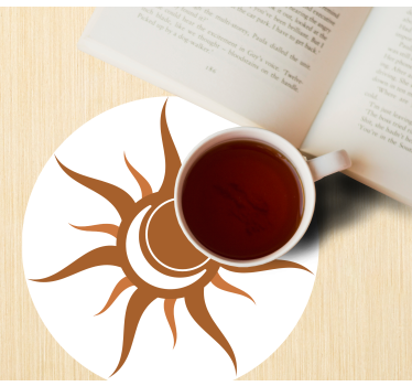 Curved sun symbol coasters - TenStickers