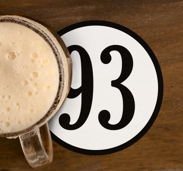 Custom number round personalised beer mats - TenStickers
