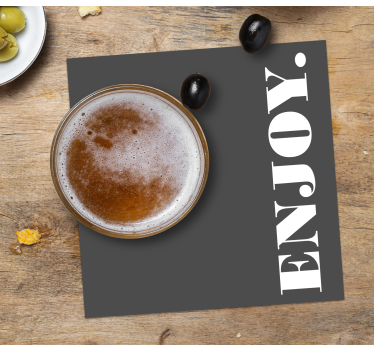 Dark gray textured beer mats enjoy - TenStickers