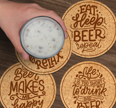 Different beer texts sayings coasters - TenStickers