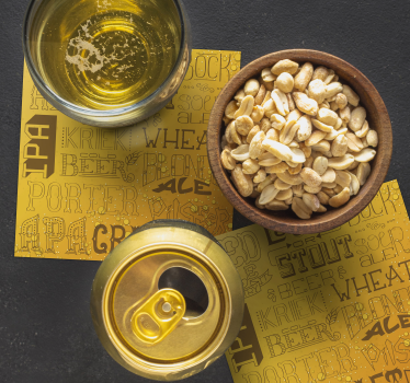 Different beer types  coaster for bars - TenStickers