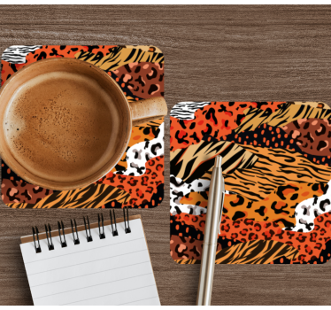 Fierce animal patterns coasters - TenStickers