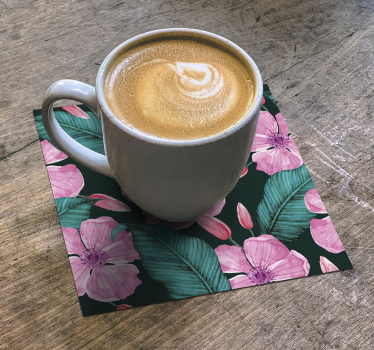 Floral and leaf pattern coasters - TenStickers