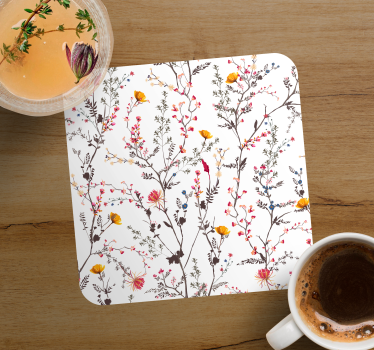 Floral branch pattern coasters - TenStickers