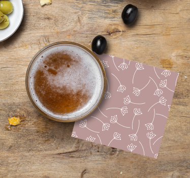 Floral line art motif coasters - TenStickers