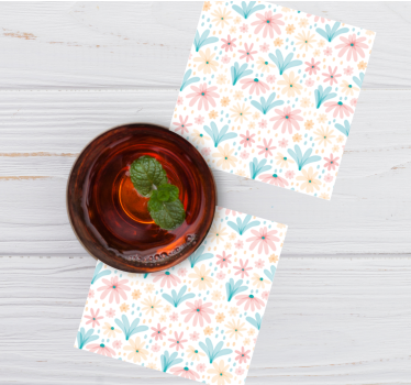Floral patterned coasters - TenStickers
