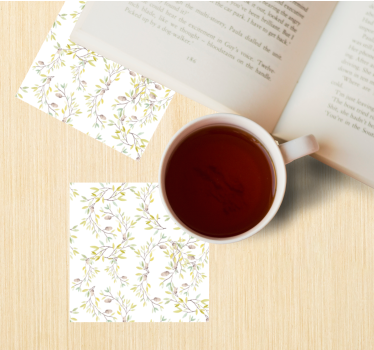 Floral vine pattern coasters - TenStickers