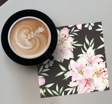 Geek coasters botanical arrangement with lilies - TenStickers
