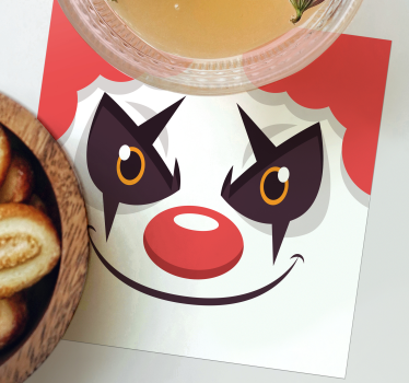 Geek coasters playful clown face design - TenStickers