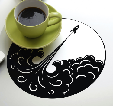 Geek coasters rocket launching waves - TenStickers