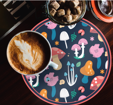 Geek coasters vibrant fungi design - TenStickers