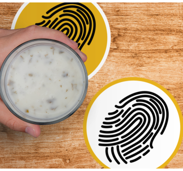 Geek coasters with unique fingerprint designs - TenStickers